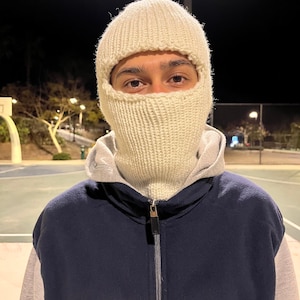 小物 deco depuis 1985 KNIT BALACLAVA beige Balaclava Mask Beige Knit - Etsy