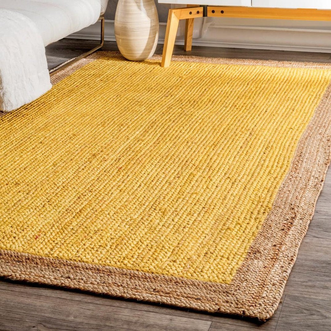 Jute Cotton Rug 2x3 Feet (24x36 inches) Hand Woven by Skilled