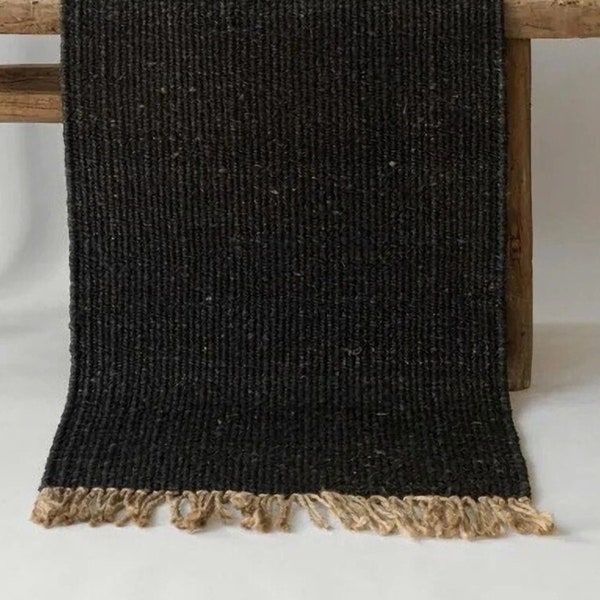 Black Hemp Jute Runner, Natural Jute Runner, Jute Stair Runner, Jute Runner, Entryway Runner Rugs, Custom Size