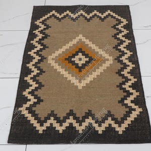 Handwoven Wool Jute Kilim Rug, Handwoven Wool Jute Rug, Kilim Jute Rug, Flatweave Rug, Bohemian Rug, Indian Dhurrie Rug