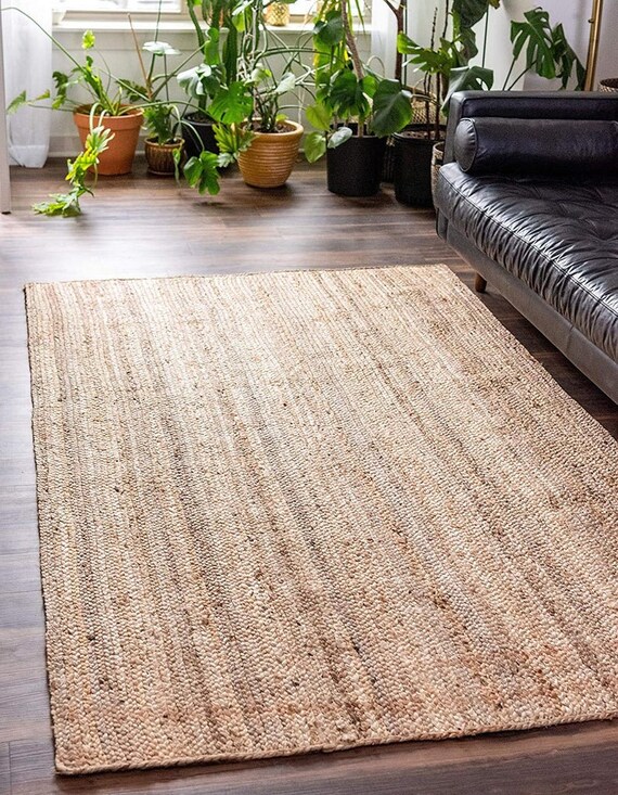 Rug 100% Natural Jute 2x4 Feet Braided Style  area Runner Rug Carpet Yoga mat 