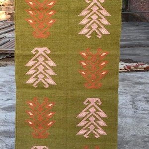 Stair Runner - Vintage Stair Kilım Runner Rug Handmade Large Rug Wool Jute Hallway Rug Bohemian Hand Woven Boho Outdoor Stair Runner