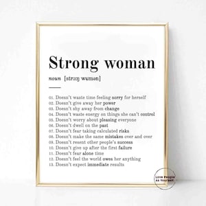 Starke Frau Druck, Geschenke für starke Frauen, Inspirierendes Geschenk für Freunde, Bevollmächtigte Frauen, feministische Druck Mädchen Power Poster Wandkunst