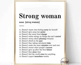 Strong Woman Print, Gifts for Strong Women, Friend Inspirational Gift, Empowering Empowered Women, Feminist Print Girl Power Poster Wall Art