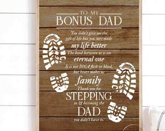 Bonus Dad Print, Father's Day Gift, Step Dad Wall Art