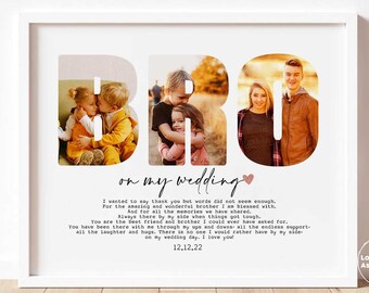 Personalized Brother Wedding Photo Collage, Brother of Bride/Groom Gift, Framed Print