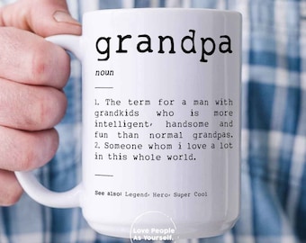 Grandpa Definition Coffee Mug, New grandpa gift, Pregnancy reveal, Funny Birthday Gift for Grandpa, Grandfather, Grandad gifts, Fathers Day