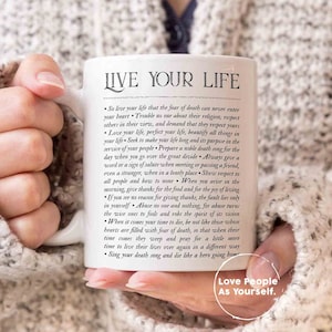 Tecumseh poem Mug, Live Your Life Mug, Poetry by Tecumseh, American Shawnee Chief Tecumseh Quote, Motivational, Inspirational Cup, For Him