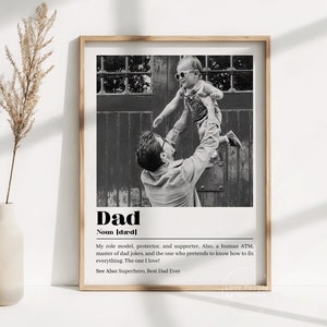 Impressão de definição de pai Presente de dia dos pais da filha, pôster de definição de pai Primeiro presente de dia dos pais da esposa, presente de foto do pai pela primeira vez