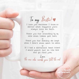 To My Bestie Best friend mug, Friendship Coffee Cup, Best friend birthday mug, Gifts for her, friend, sister best friends bff, Birthday Gift