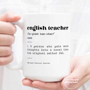 English Teacher Definition Mug, English Teacher Gift, English Teacher Definition English, Teacher, Literature End of Year End of School Gift