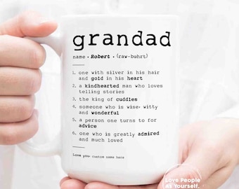 Personalized Grandad Fathers Day Gift, Custom Mug, Definition, Father's Day, Gift for Grandad, Grandfather, Grandpa, Custom Coffee Cup Gifts