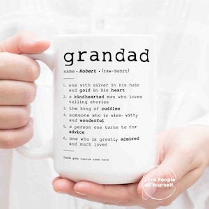Personalized Grandad Fathers Day Gift, Custom Mug, Definition, Father&#39;s Day, Gift for Grandad, Grandfather, Grandpa, Custom Coffee Cup Gifts