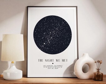 Custom Star Map Print, Anniversary Gift, Night Sky Poster
