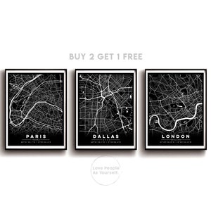 Mapa personalizado da cidade com moldura, 3 por 2 Qualquer cidade, Qualquer cidade, Mapa personalizado, Presente de impressão de mapa personalizado, Arte de parede para impressão da sua cidade, Impressões de pôster