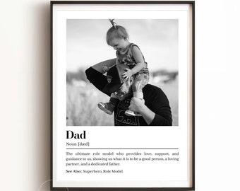 Dad Definition Print Fathers Day Gift From Daughter, Father Definition Poster First Fathers Day Gift From Wife, First Time Dad Photo Gift