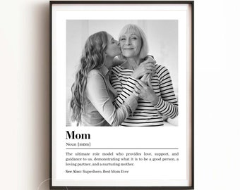 Mutter Definition Druck Muttertagsgeschenk von Tochter, Mutter Definition Poster Erstes Muttertagsgeschenk von Kindern Erste Mal Mutter Fotogeschenk