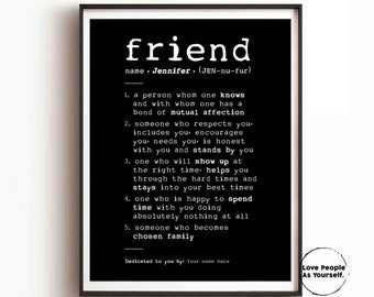 Best Friend Gift, Personalized Gift for Friend, Friendship Print, Best Friend Gift Idea, Birthday Gift for Best Friend, Friendship Quote BFF