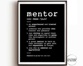 Personalized Gift for Mentor, Thank You Mentor Print Sign, Custom Mentor Gift for Men, Mentor Appreciation, Retirement Gift for Boss Teacher