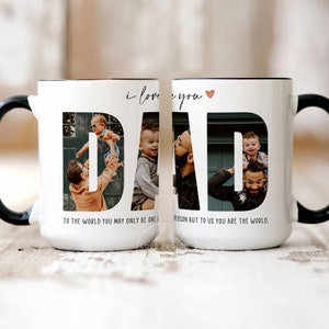 Caneca com foto do pai, copo personalizado do dia dos pais, caneca personalizada com colagem de fotos, presente de aniversário do pai, presente do pai do filho, filha, esposa, caneca do pai