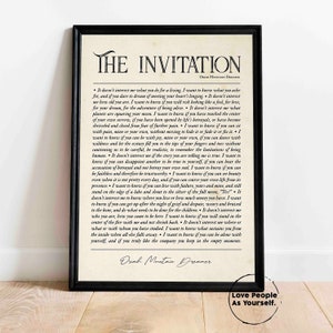 The Invitation Poem by Oriah Mountain Dreamer Wall Art Print Poster
