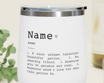 Personalized Best Friend Definition Wine Tumbler, Custom Gift