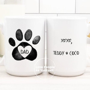 Personalisierte Hund Papa Becher, Papa Geschenk von Hund, benutzerdefinierte Väter Tag, Hund Papa Geburtstagsgeschenke, Hund Papa Kaffeebecher Tasse, beste Hund Papa jemals für ihn