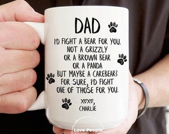 Personalized Dog Dad Mug, Funny Dad Gift from Dog, Custom Fathers Day Mug, Dog Dad Birthday Gifts Dog Dad Coffee Mug Cup Best Dog Daddy Ever