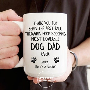 Personalized Dog Dad Mug, Funny Dad Gift from Dog, Custom Fathers Day Mug, Dog Dad Birthday Gifts Dog Dad Coffee Mug Cup Best Dog Daddy Ever