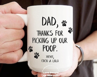 Personalized Dog Dad Mug, Funny Dad Gift from Dog, Custom Fathers Day Mug, Dog Dad Birthday Gifts Dog Dad Coffee Mug Cup Best Dog Daddy Ever