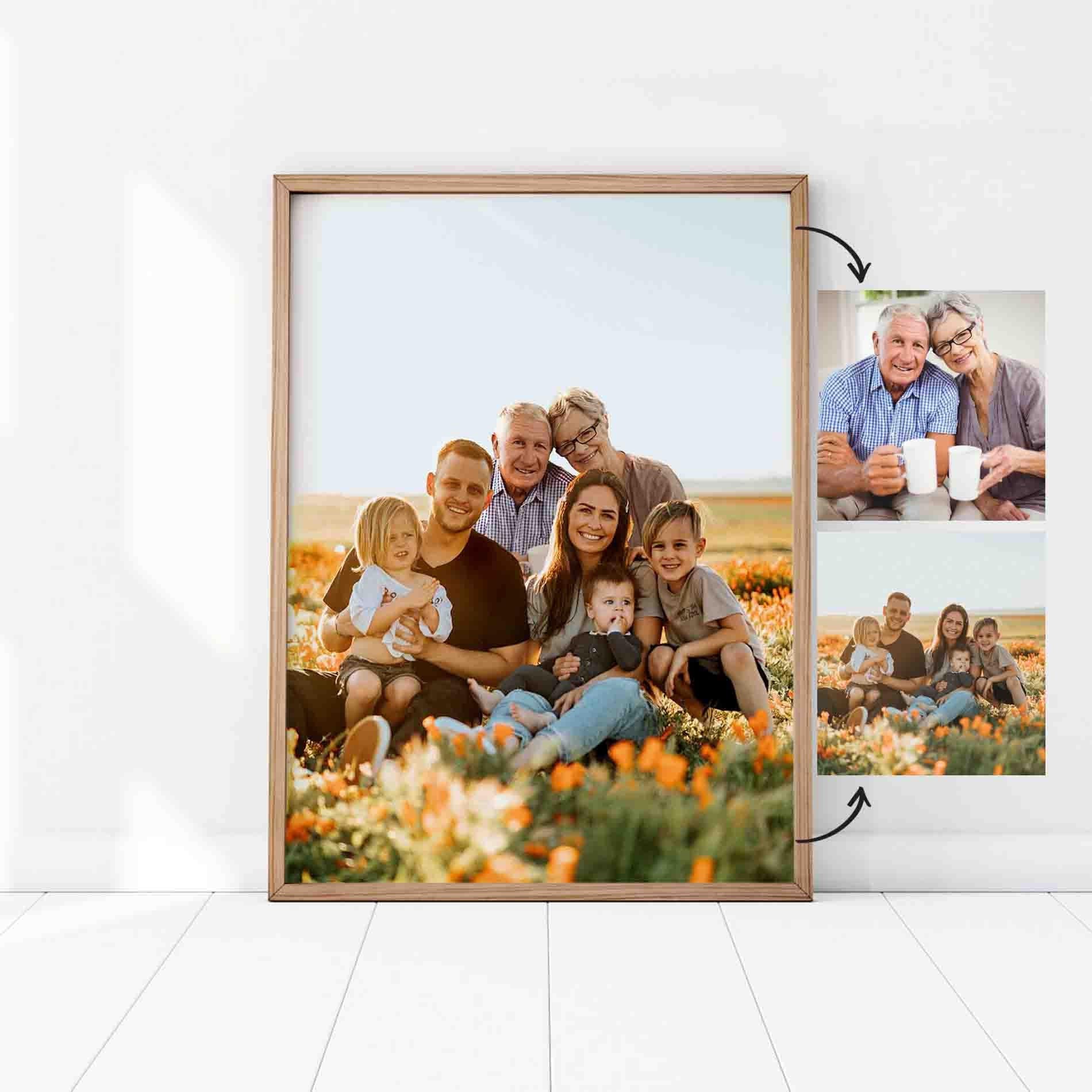 Family Portrait From Merging Multiple Photos, Combine Photos Add Pers…