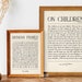 On Children Poster Print by Kahlil Gibran, Poem About Children, Gift ...