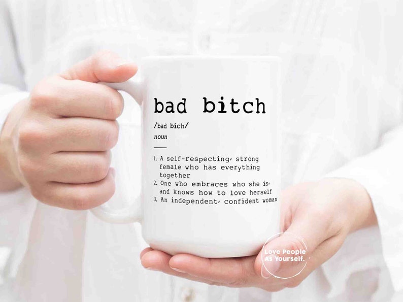 Bad Bitch Definition Mug, Empowering Feminist Gift image 1