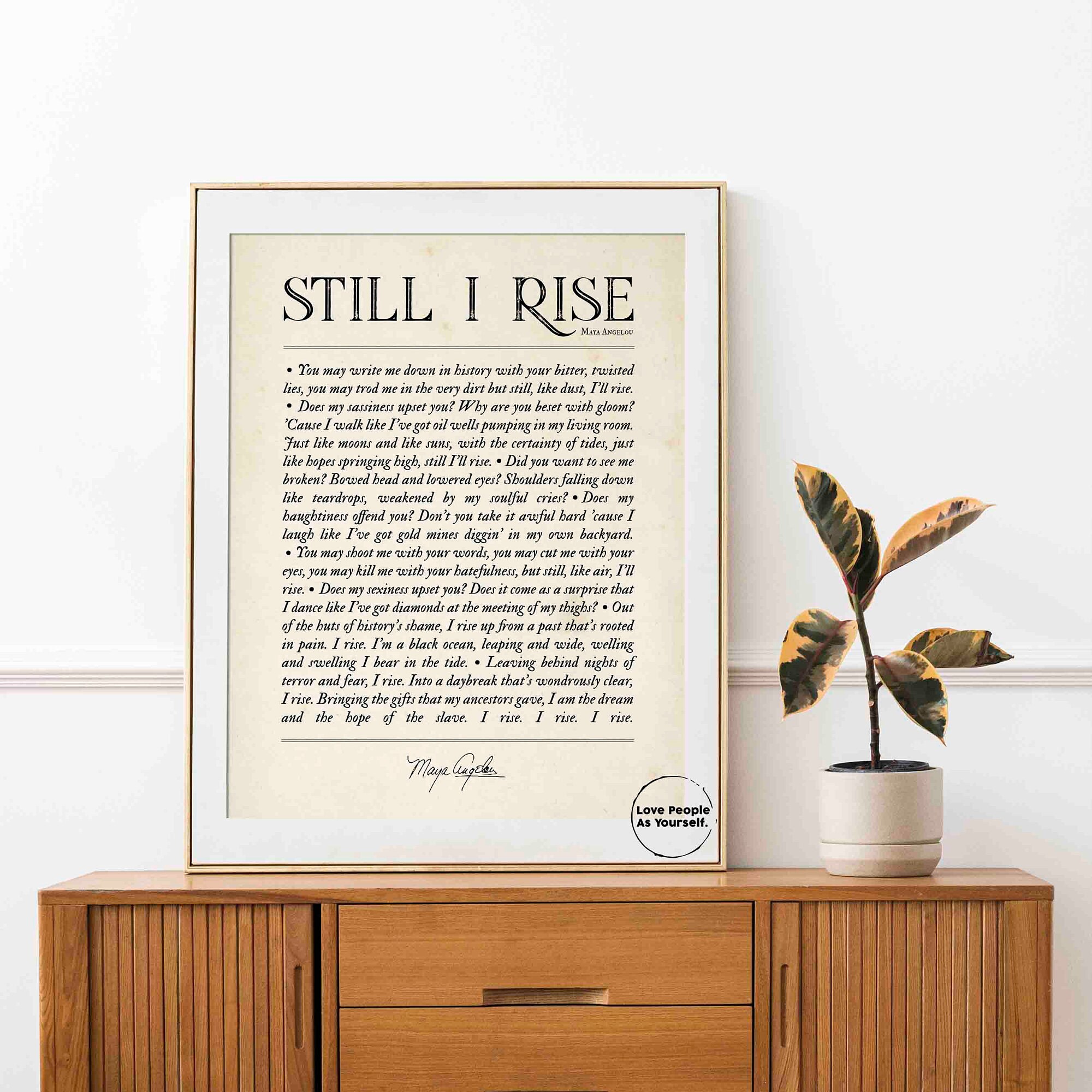 Still I Rise Poem Maya Angelou Poster Print Inspirational Etsy