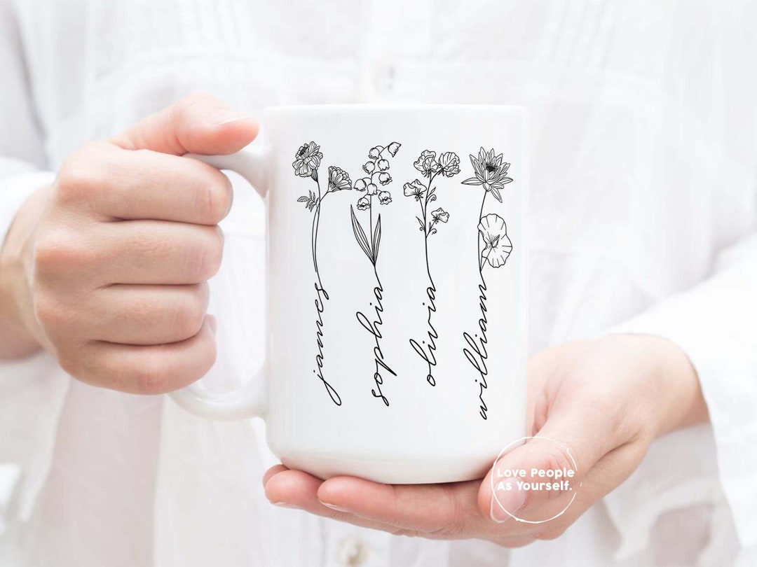 Custom Birth Month Birth Flower Mug, Plant Mom Mug, Mother’s Day Gift
