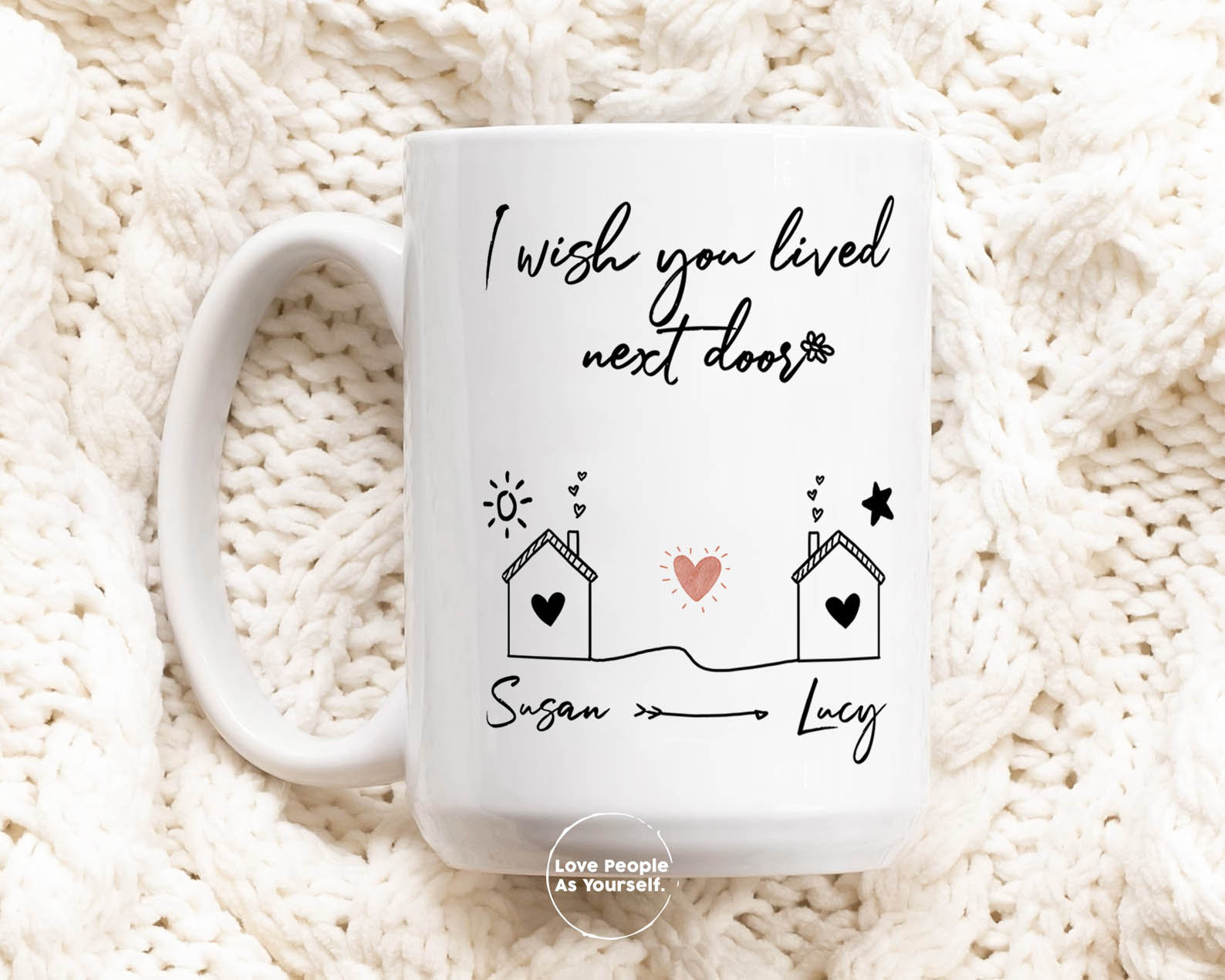 Personalized Best Friend Mug, Friendship Mug, I Wish You Lived Next Do -  Vista Stars - Personalized gifts for the loved ones