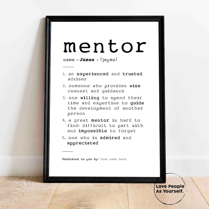 Personalized Gift for Mentor Thank You Mentor Print Sign Etsy