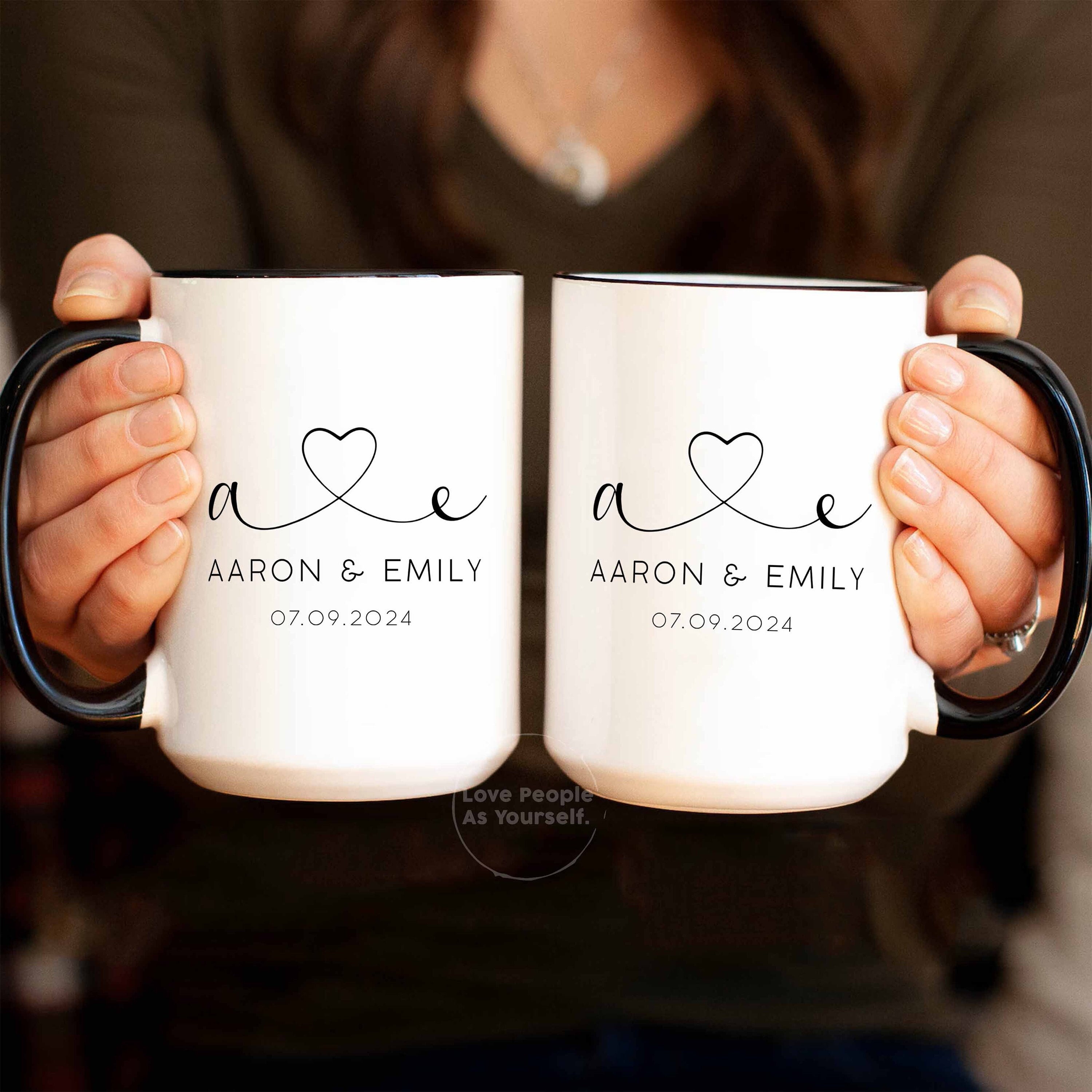 Personalisiertes Hochzeitsbecher-Set, individuelles Geschenk für Braut und Bräutigam