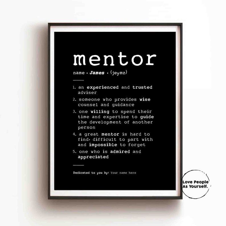 Personalized Gift for Mentor Thank You Mentor Print Sign Etsy