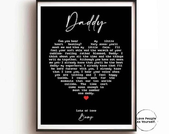 Daddy to be Poem from Bump Framed Print, New Dad Christmas Gift, Fathers Day Gift, Pregnancy Announcement, Daddy to be from bump, new dad