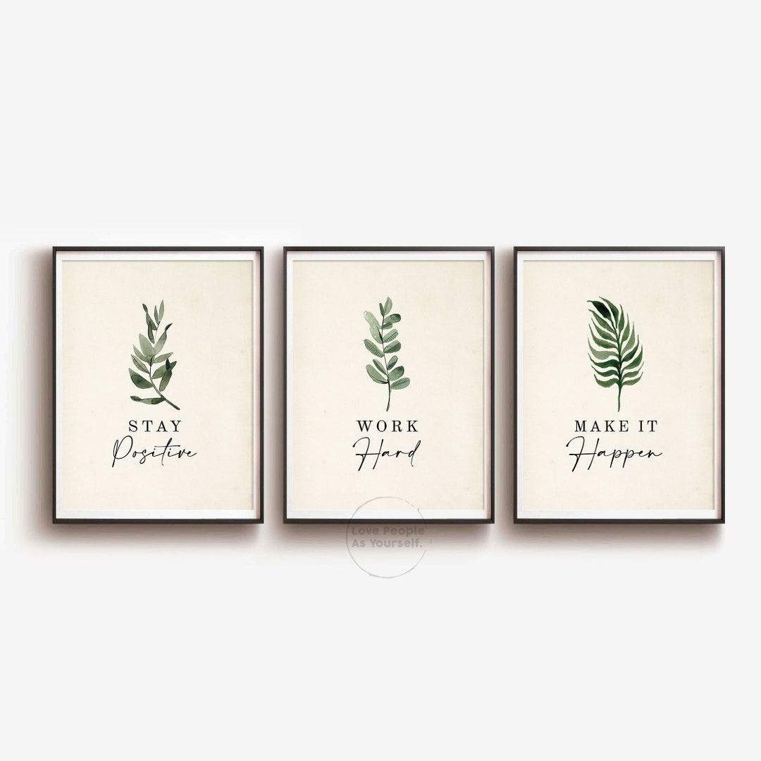 Office Decor Wall Art, Stay Positive Work Hard Make It Happen ...