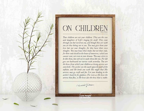 On Children Poster Print by Kahlil Gibran Poem About | Etsy