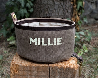 Personalized Dog Travel Bowl | Collapsible Water Bowl | Waterproof Dog Bowl | Food and Water Bowl | Dog Food Container | Personalized Gifts
