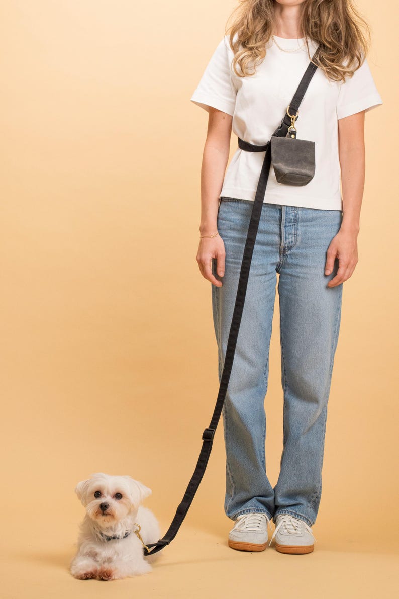 Adjustable Cotton Canvas Handsfree Dog Leash Running, Hiking