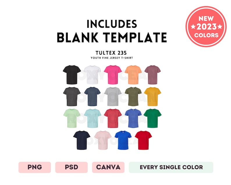 Tultex 235 Color Size Chart EDITABLE Canva Template 235 - Etsy