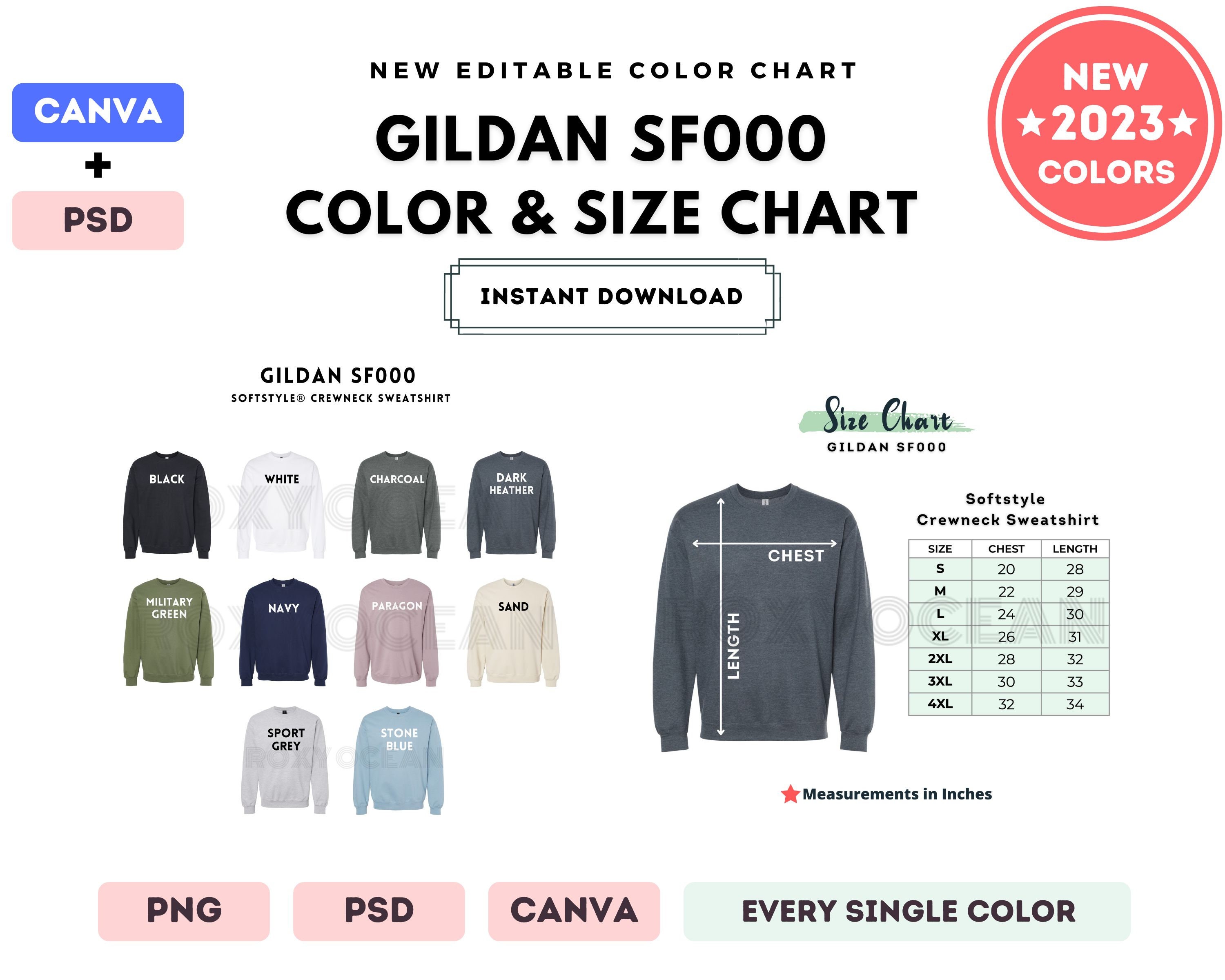 SF000 Color Size Chart EDITABLE Canva Template SF000 - Etsy Canada