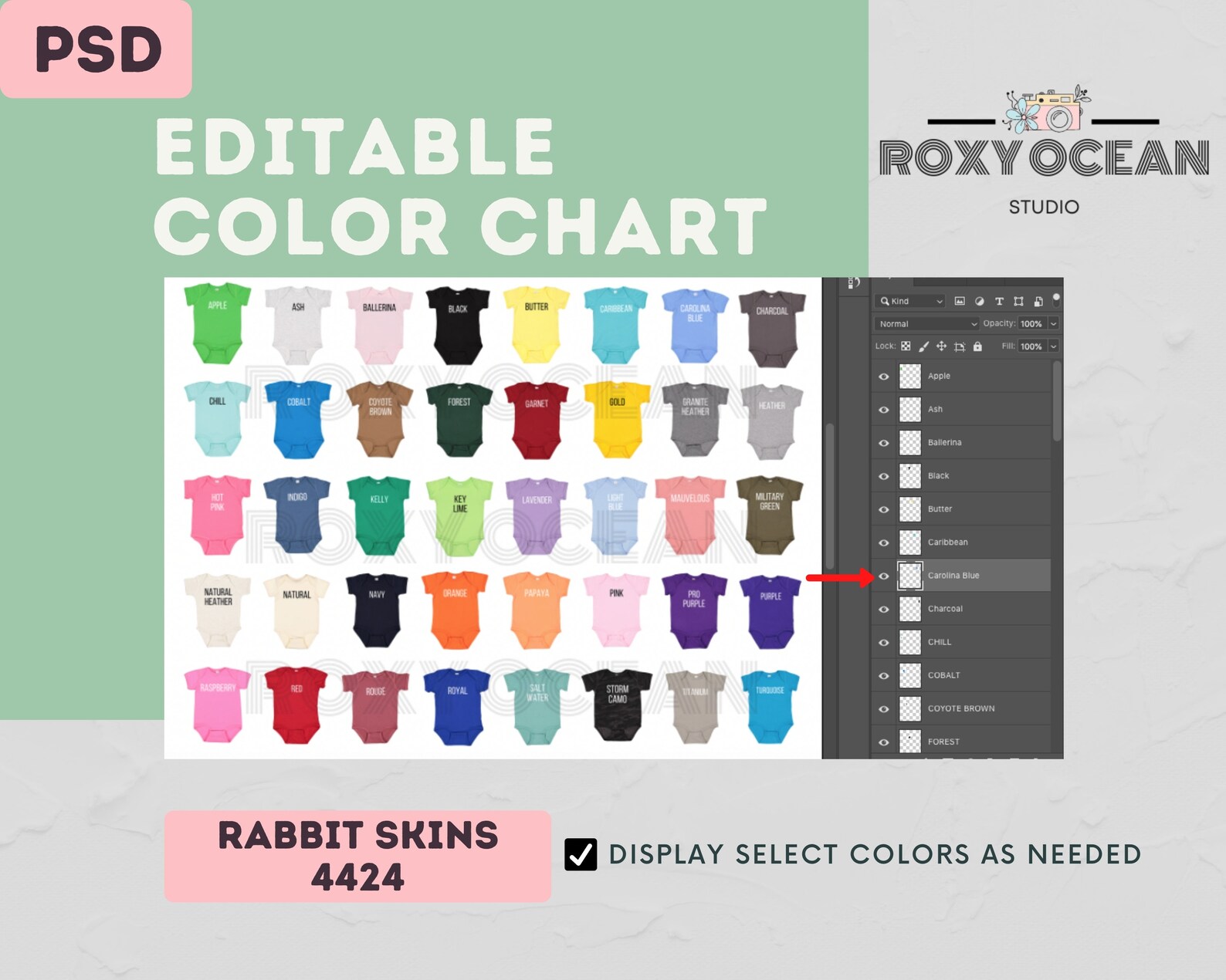 Rabbit Skins 4424 Color Chart Digital File Color and Size Etsy
