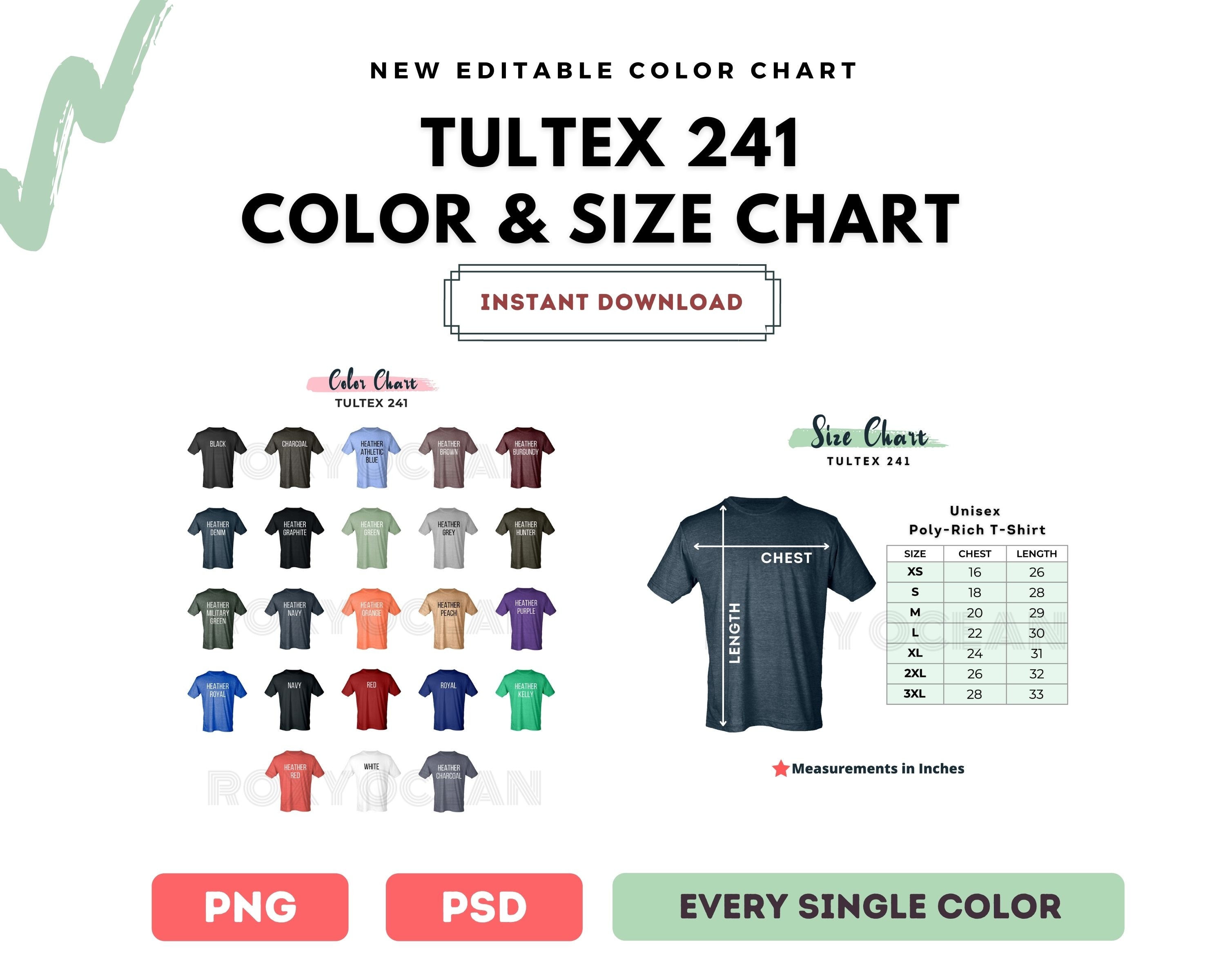tultex 241 color chart