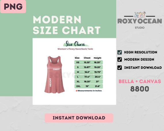 Download Bella Canvas 8800 Color Chart Digital File Color And Size Etsy