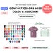 Comfort Colors 6030 Color Size Chart EDITABLE Canva - Etsy